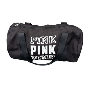 PINK Victoria's Secret Black and White Duffel style Zip Close Tote Bag